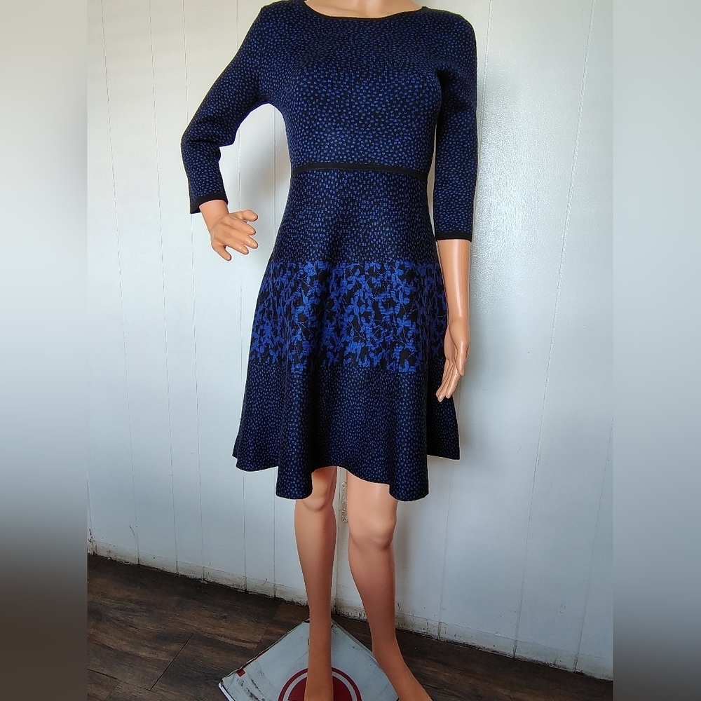 Danny & Nicole Blue Patterned Dress Size PS.